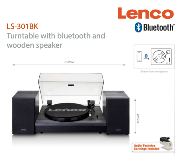 LENCO LS-301 - GIRADISCHI AMPLIFICATO Bluetooth con Casse