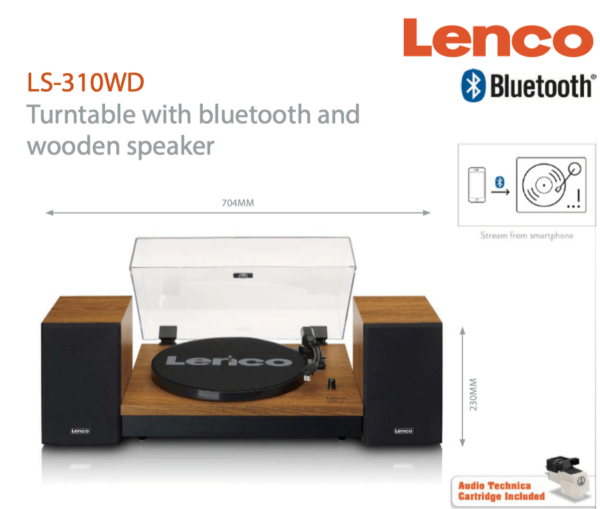 LENCO LS-310WD  - GIRADISCHI CON BLUETOOTH con Casse